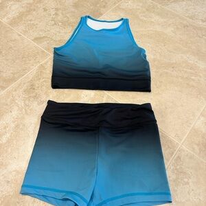 Blue and Black Ombre Athletic Set